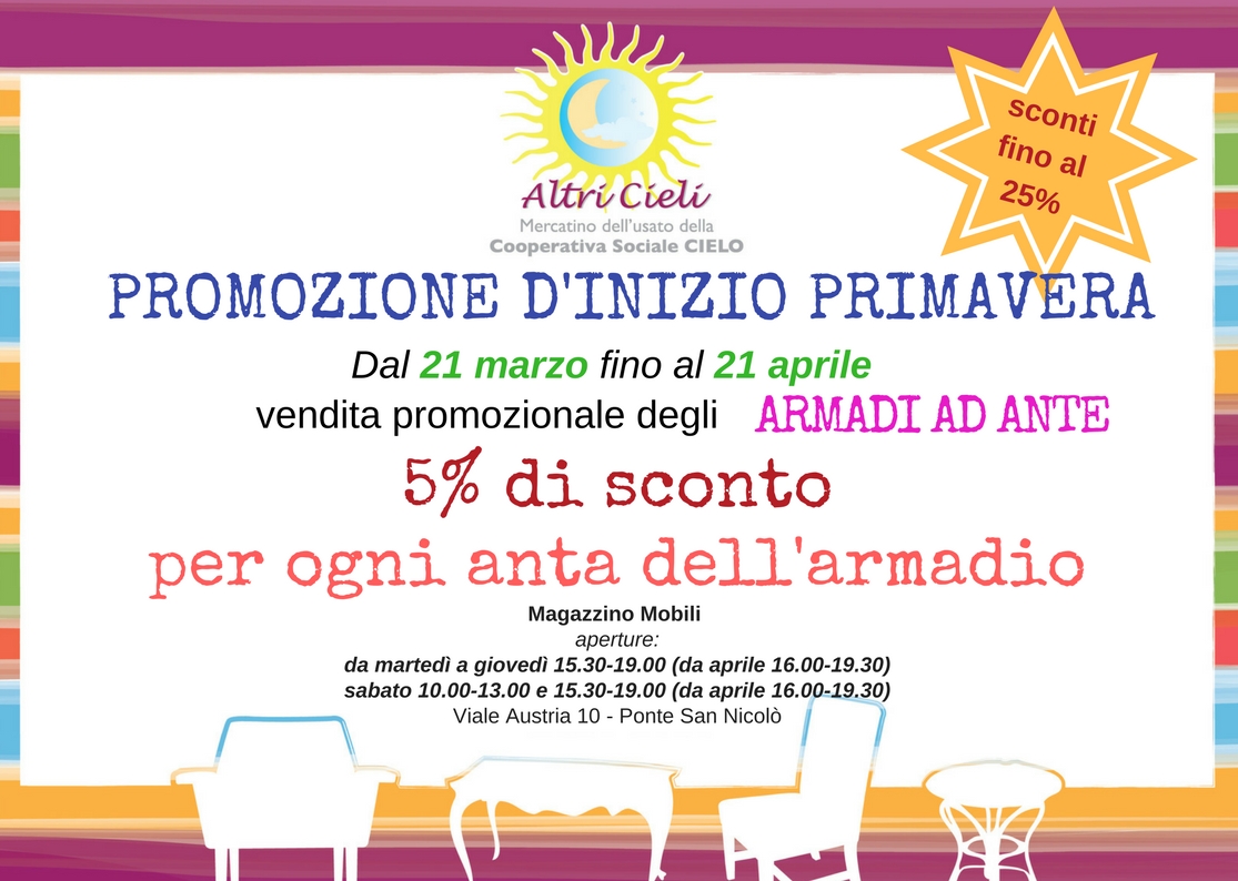 PROMOZIONE PRIMAVERA ARMADI AD ANTE